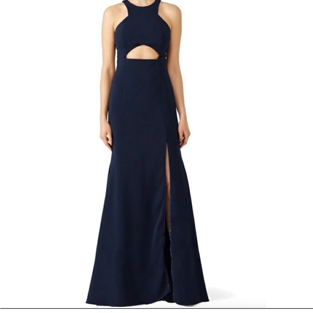 JAYGODFREY Navy Blue Cutout Gown